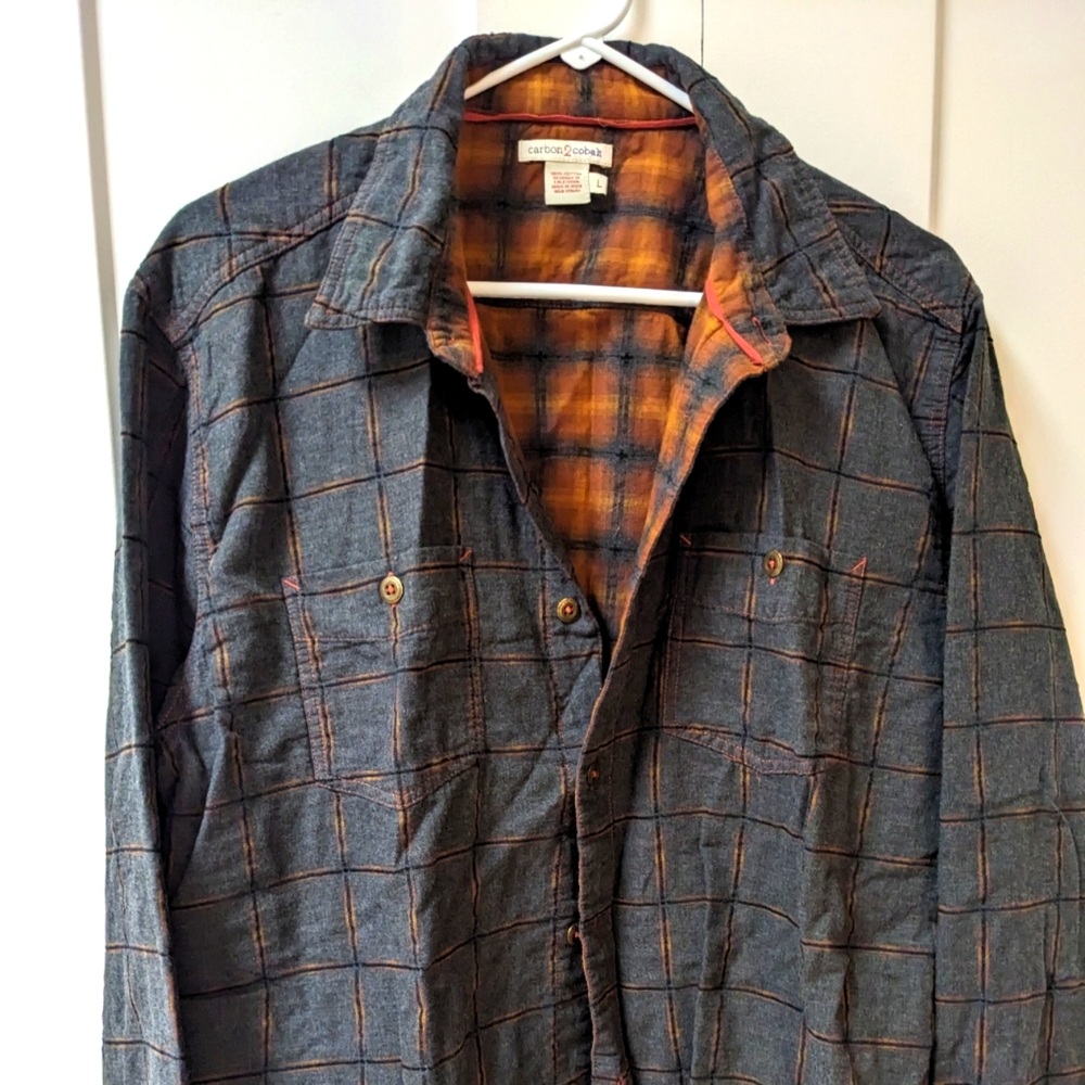 Carbon 2 Cobalt sz large mens shirt flannel super nice material